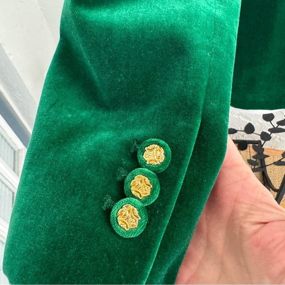 Zara LIMITED EDITION bloggers favorite emerald Green Velvet Blazer,size XS - Picture 16 of 16